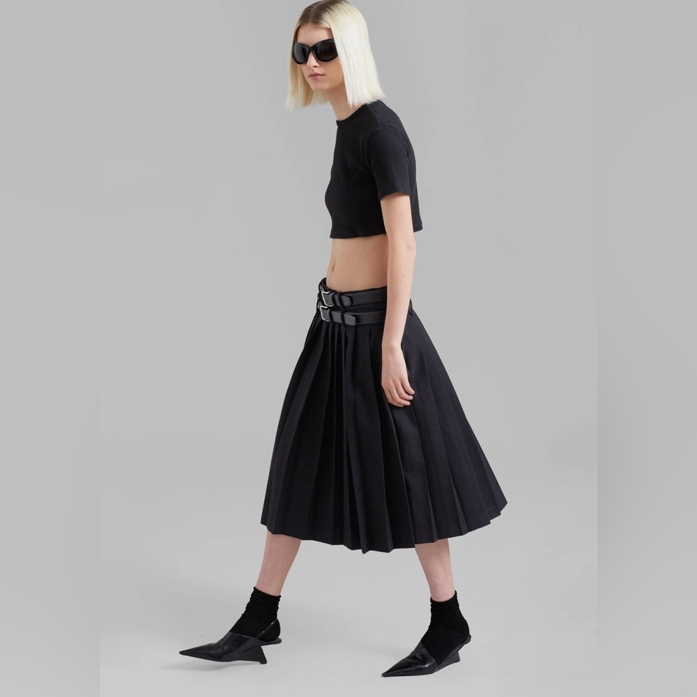 NWT The Frankie Shop Wednesday Belted Pleated Skirt